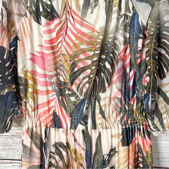 Fuzzi Jungle Mesh Print Off the Shoulder Midi Dress, EUC, Size Medium, MSRP $895 - Picture 6 of 10